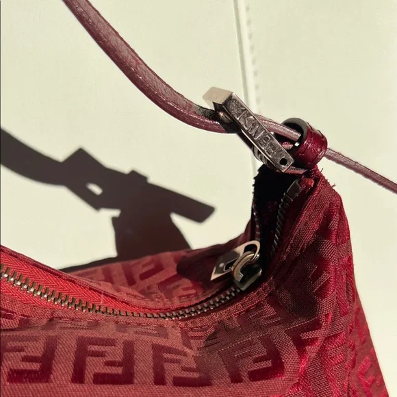 Vintage Fendi Red Zucchino Mini Pochette by Karl Lagerfield - Picture 2 of 9